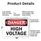 Signmission High Voltage Danger Sign, Plastic, 10in W x 7in L, 2PK OS-2PACK-DS-P-710-L-19395 - alternate 7